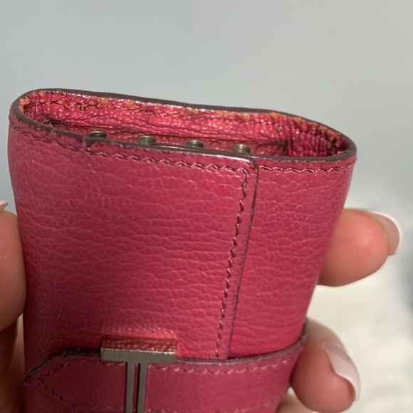 Authentic Hermes Bearn pink soft leather 4-ring key pouch key case key holder - Picture 7 of 17